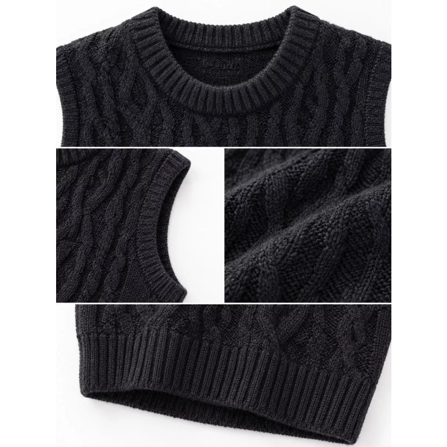 Cable-Knit Sweater Vest Apparel and Accessories