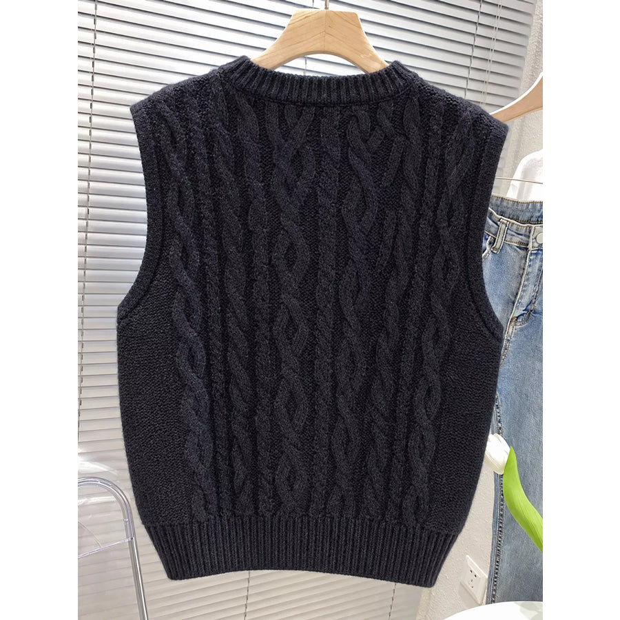 Cable-Knit Sweater Vest Apparel and Accessories