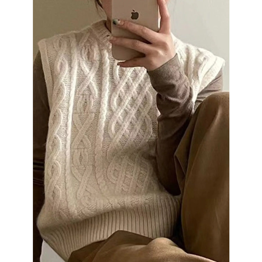 Cable-Knit Sweater Vest Apparel and Accessories