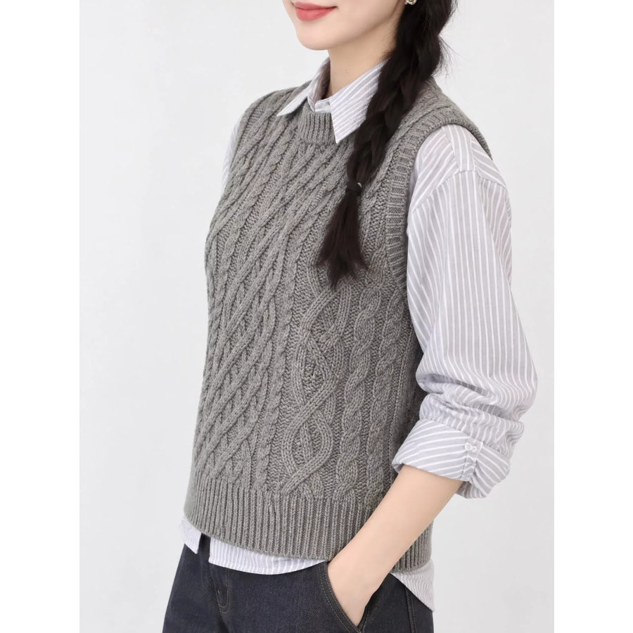 Cable-Knit Sweater Vest Apparel and Accessories