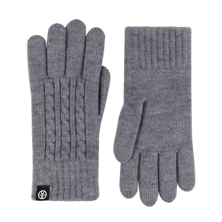 Cable Knit Touchscreen Gloves Dark Gray / One Size Apparel and Accessories