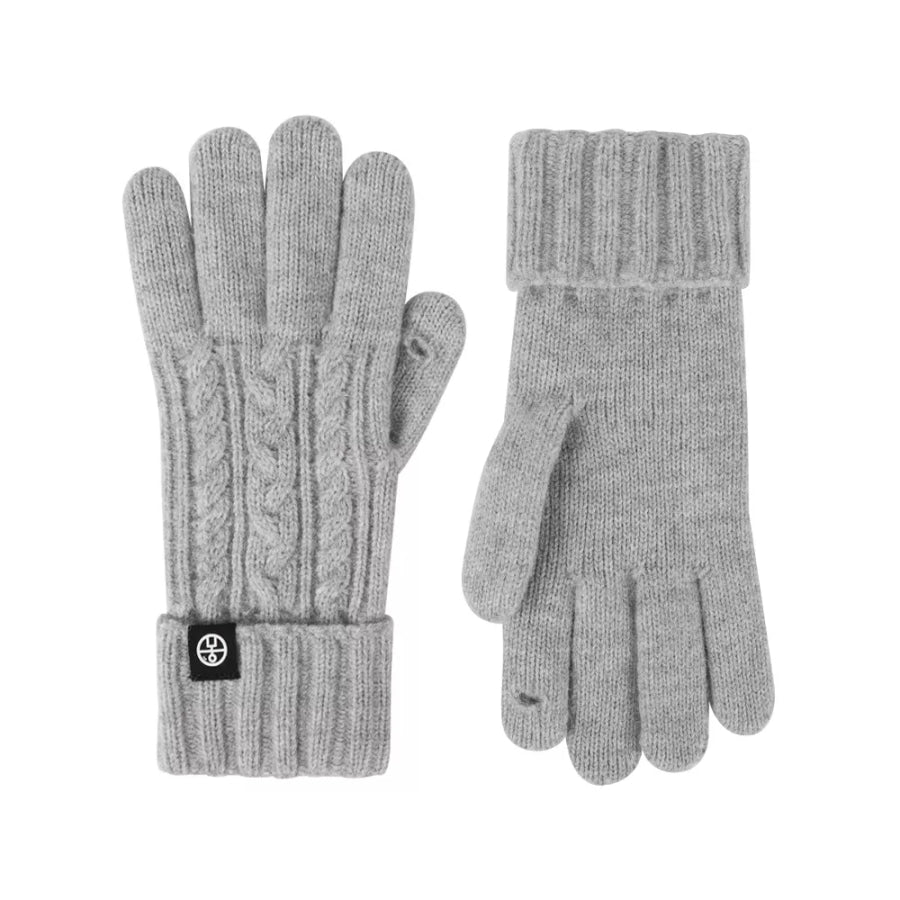 Cable Knit Touchscreen Gloves Gray / One Size Apparel and Accessories
