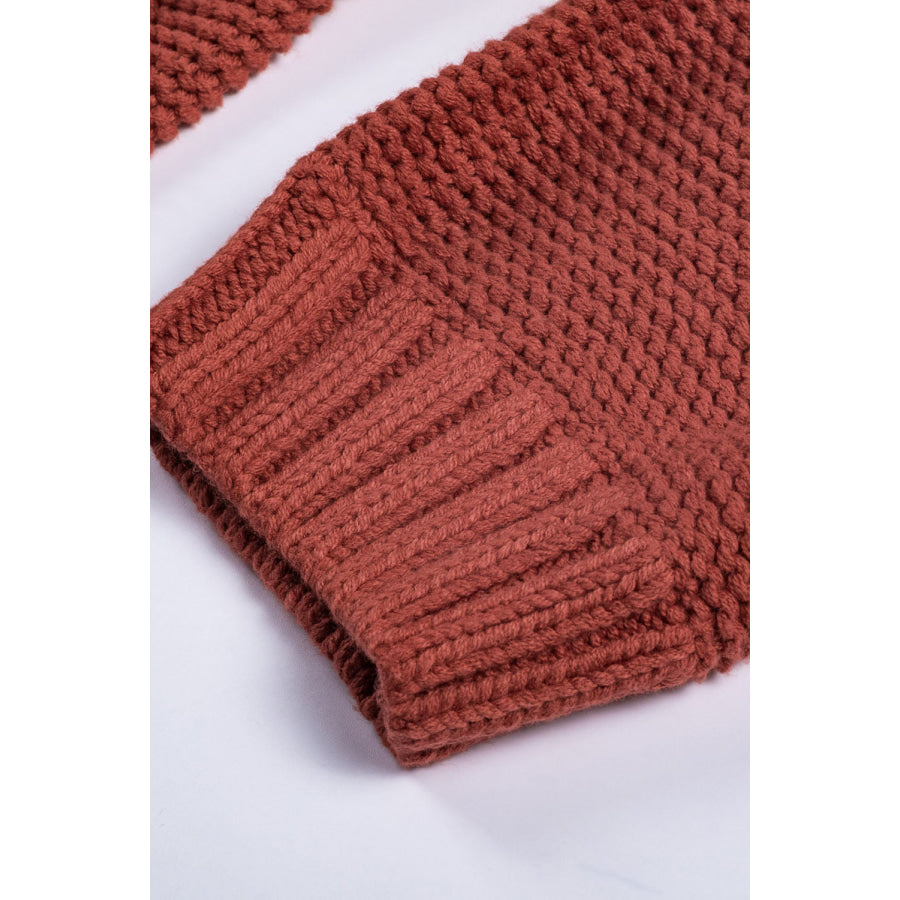 Cable-Knit Turtleneck Dropped Shoulder Sweater Apparel and Accessories