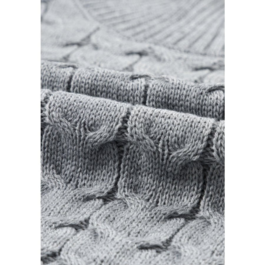 Cable Knit Turtleneck Short Sleeve Sweater Apparel and Accessories