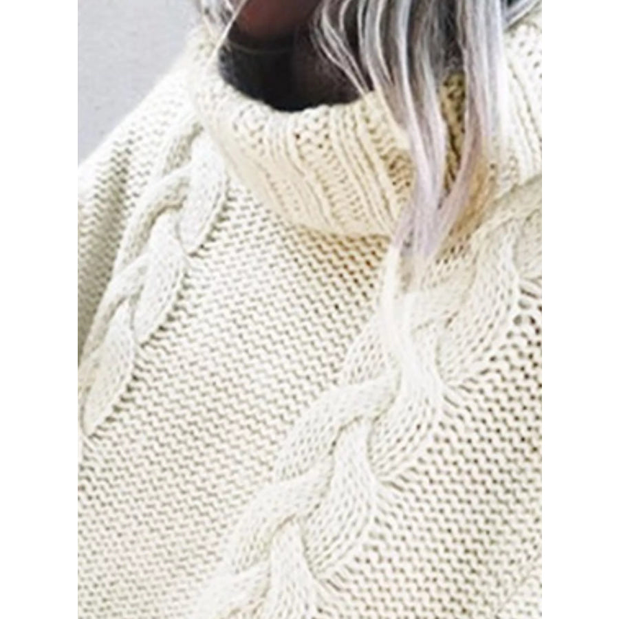 Cable-Knit Turtleneck Sweater Apparel and Accessories