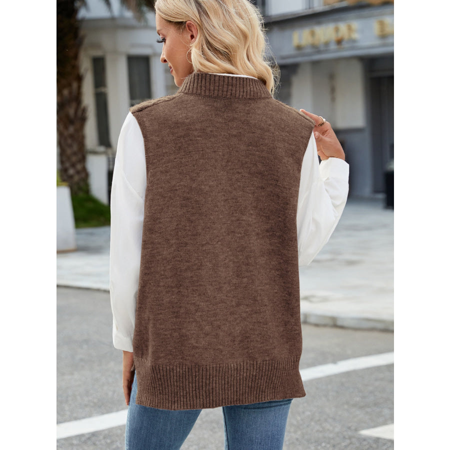 Cable Knit V-Neck Sweater Vest Apparel and Accessories