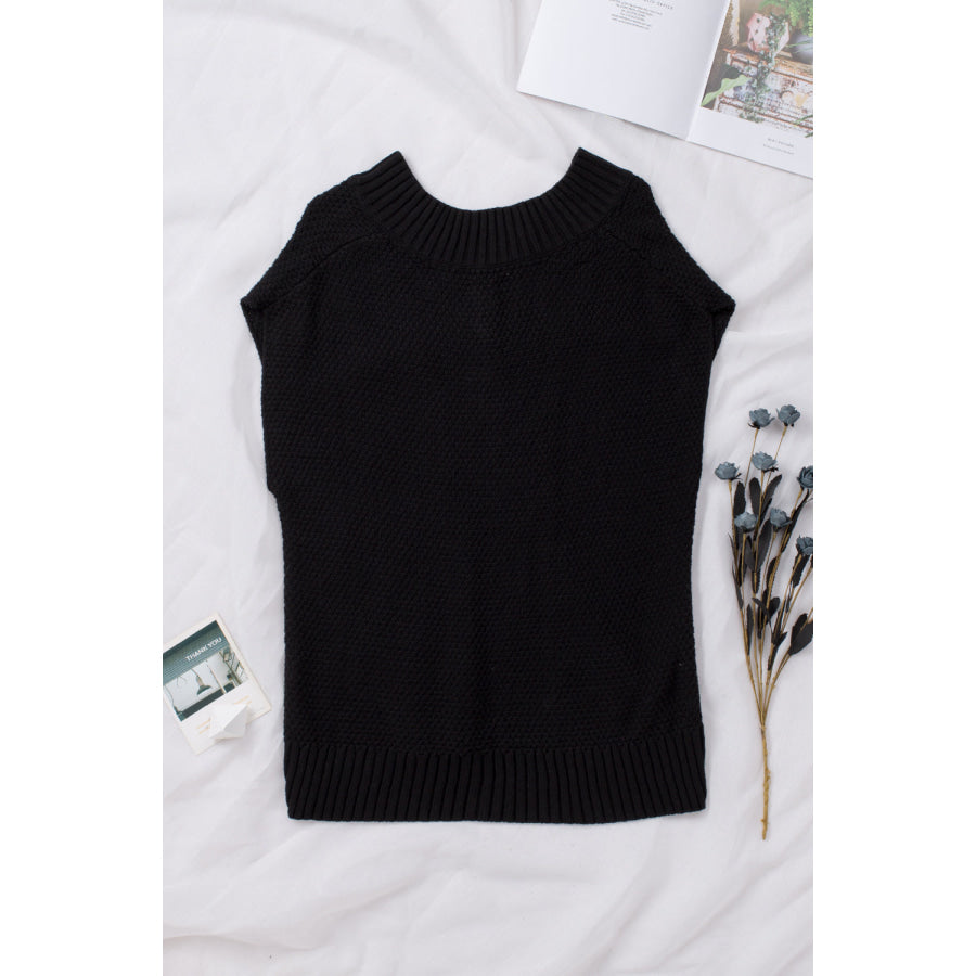 Cable-Knit V-Neck Sweater Vest Apparel and Accessories