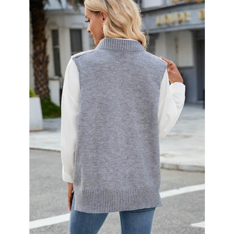 Cable Knit V-Neck Sweater Vest Apparel and Accessories