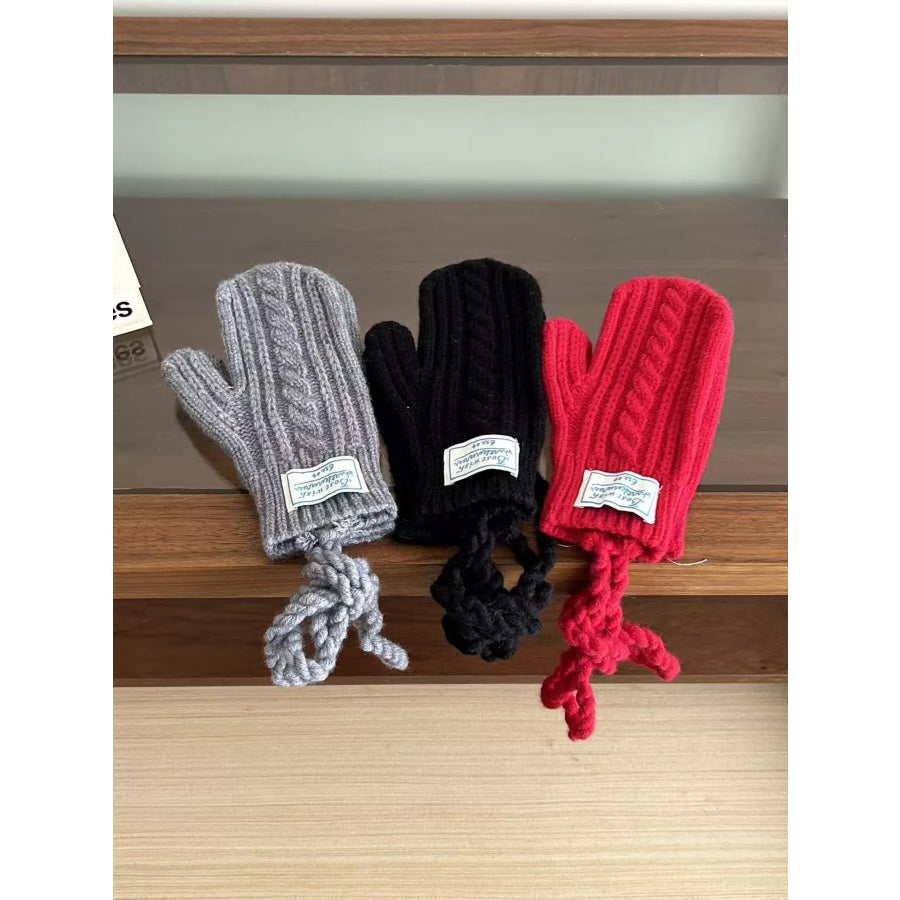 Cable Knit Warm Gloves Apparel and Accessories