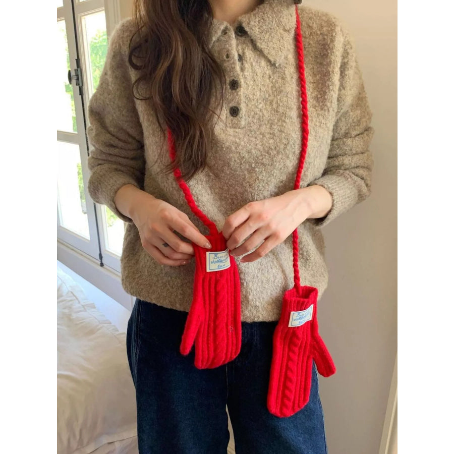 Cable Knit Warm Gloves Apparel and Accessories