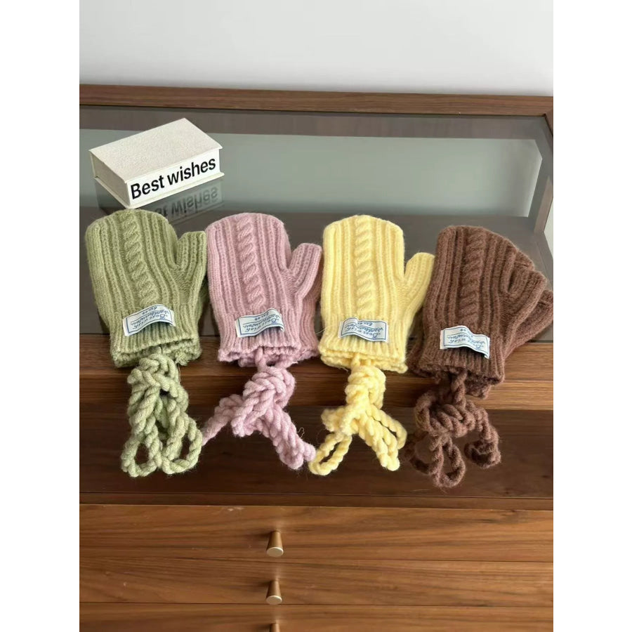 Cable Knit Warm Gloves Apparel and Accessories
