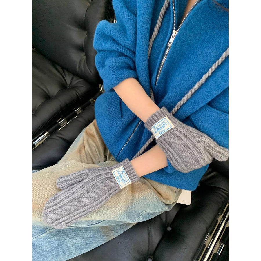 Cable Knit Warm Gloves Apparel and Accessories
