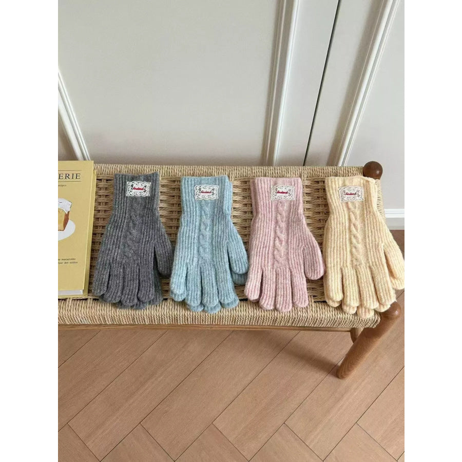 Cable Knit Warm Gloves Apparel and Accessories