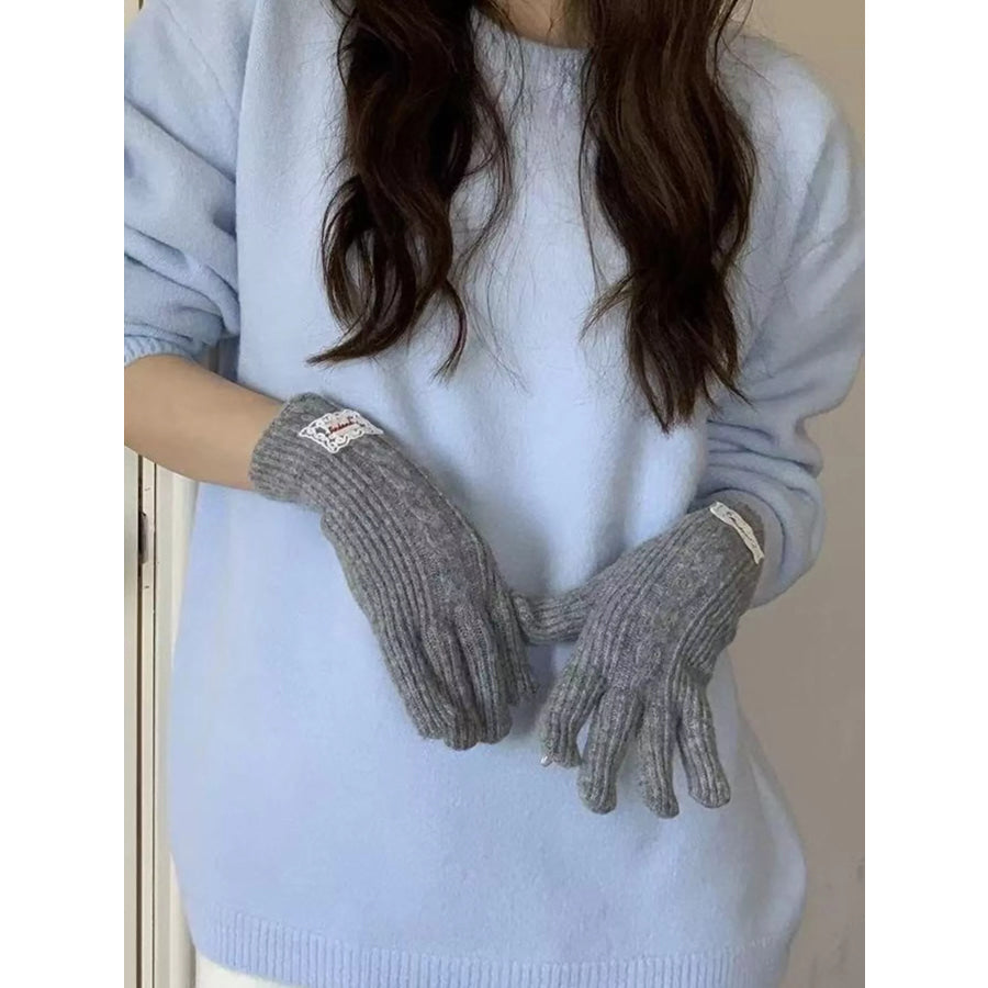 Cable Knit Warm Gloves Apparel and Accessories