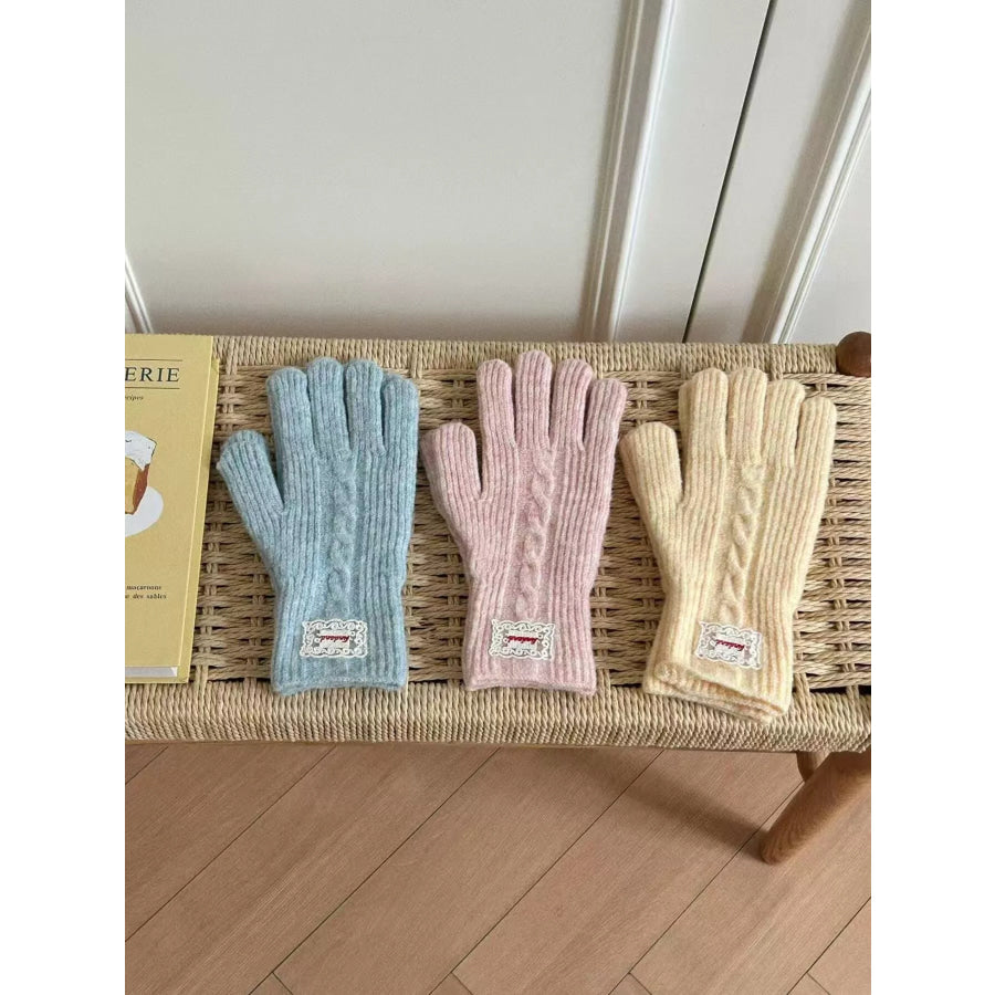 Cable Knit Warm Gloves Apparel and Accessories