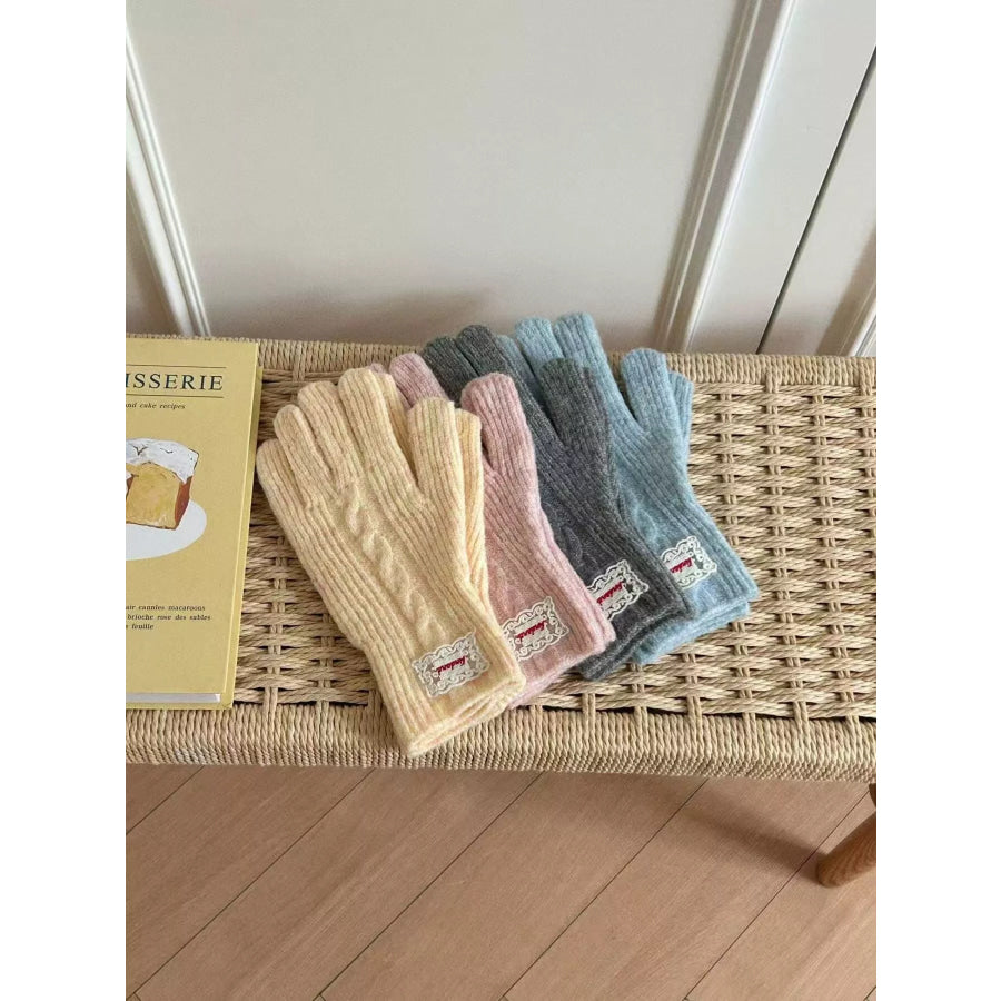 Cable Knit Warm Gloves Apparel and Accessories
