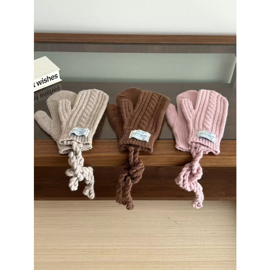 Cable Knit Warm Gloves Apparel and Accessories