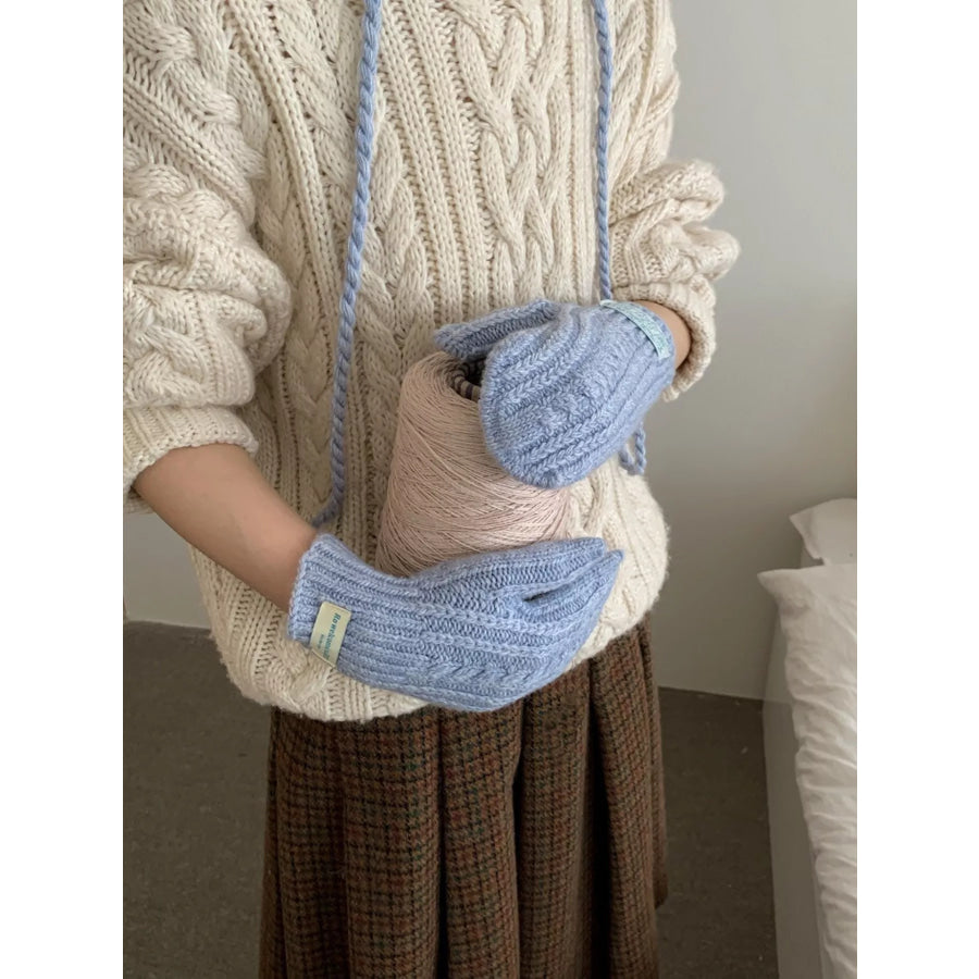Cable Knit Warm Mittens Gloves Apparel and Accessories
