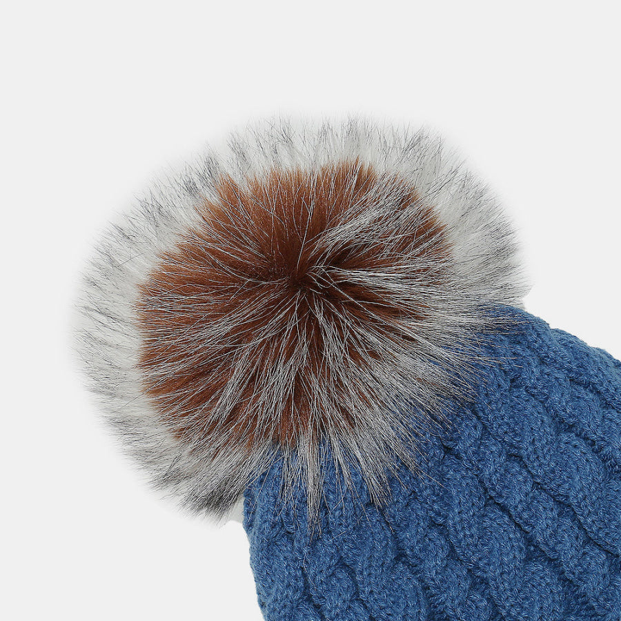 Cable Knit Winter Hat with Pompom Apparel and Accessories