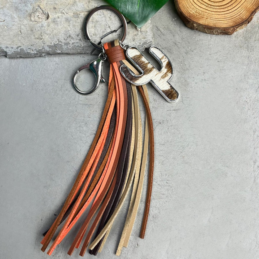 Cactus Keychain with Tassel Style B / One Size