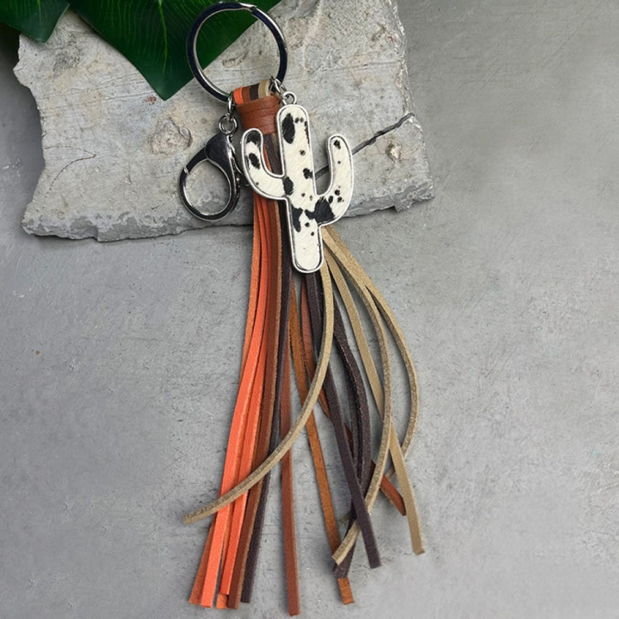 Cactus Keychain with Tassel Style D / One Size