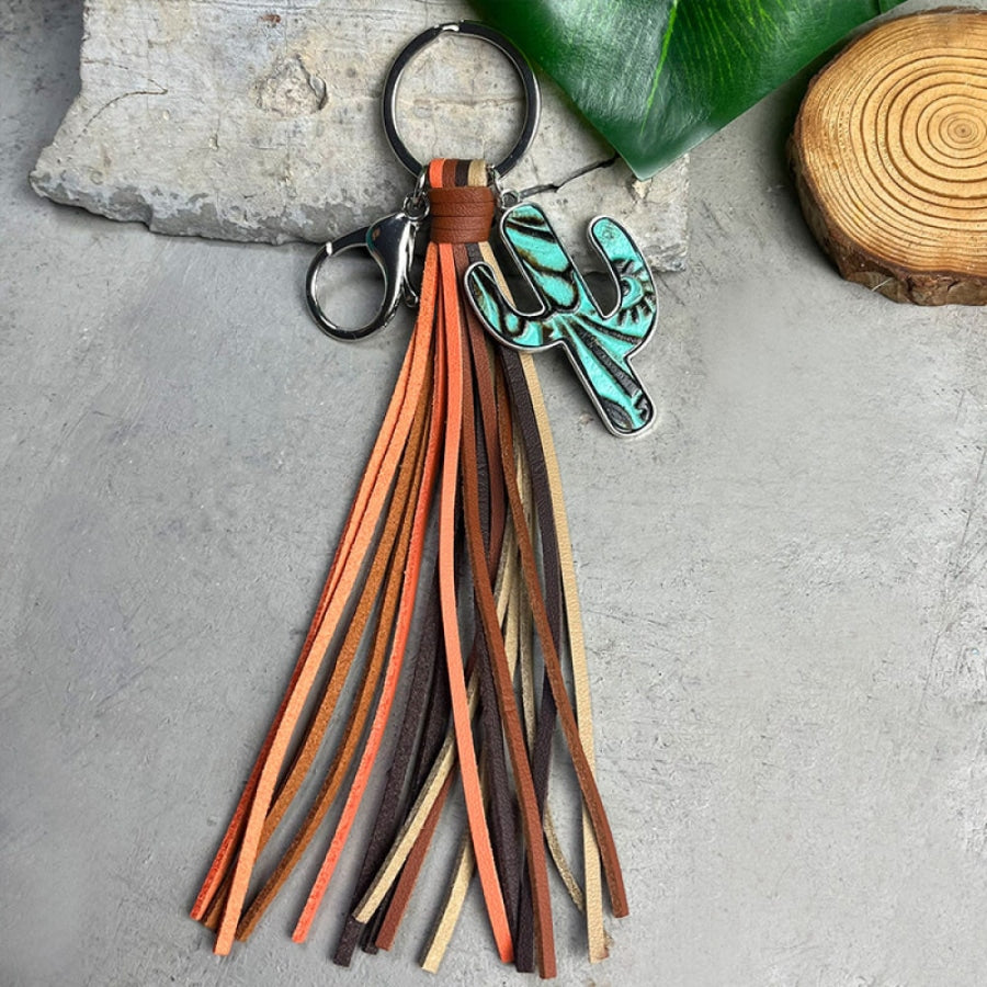 Cactus Keychain with Tassel Style E / One Size