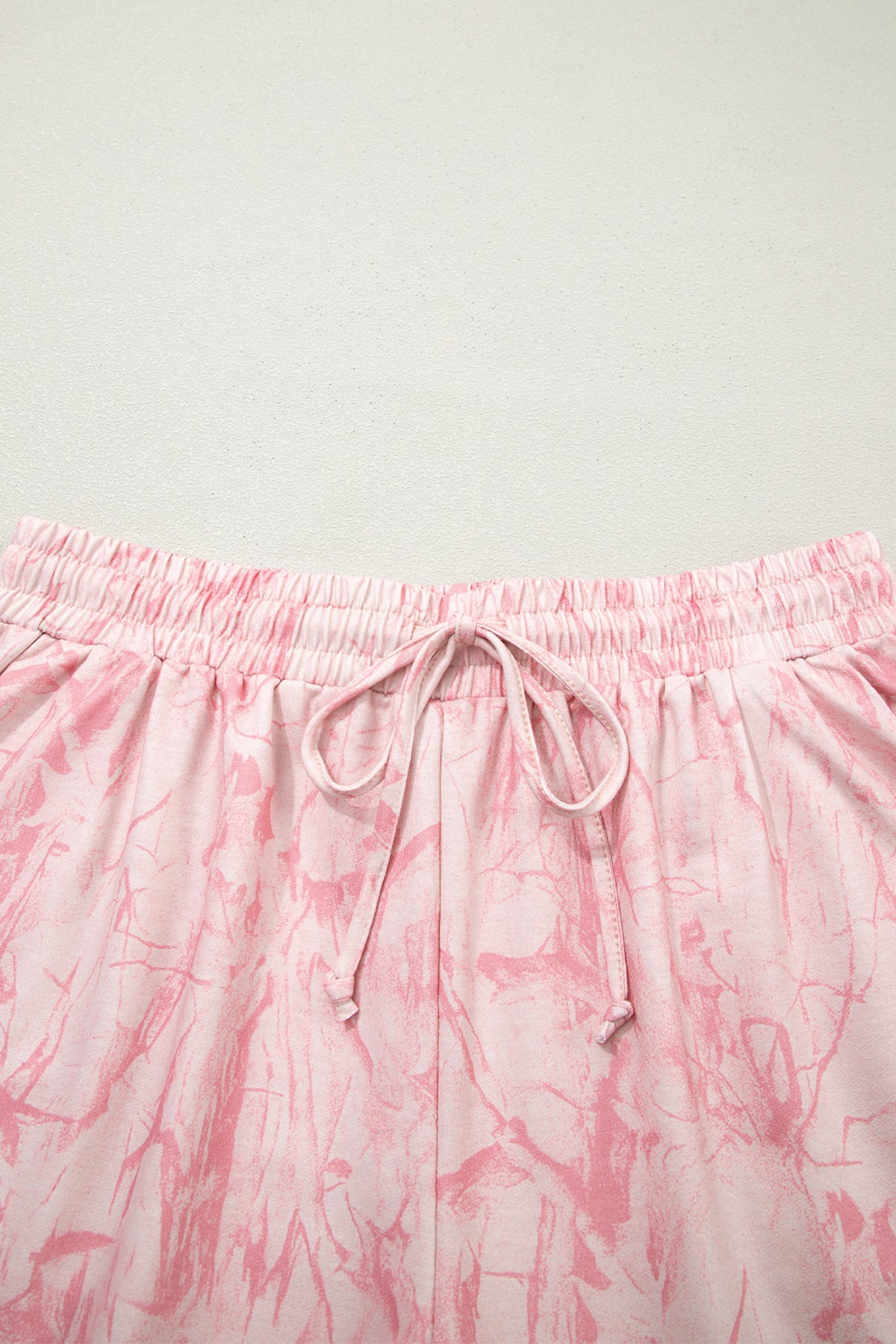 Pink Mock Neck Pullover and Shorts Camo Set