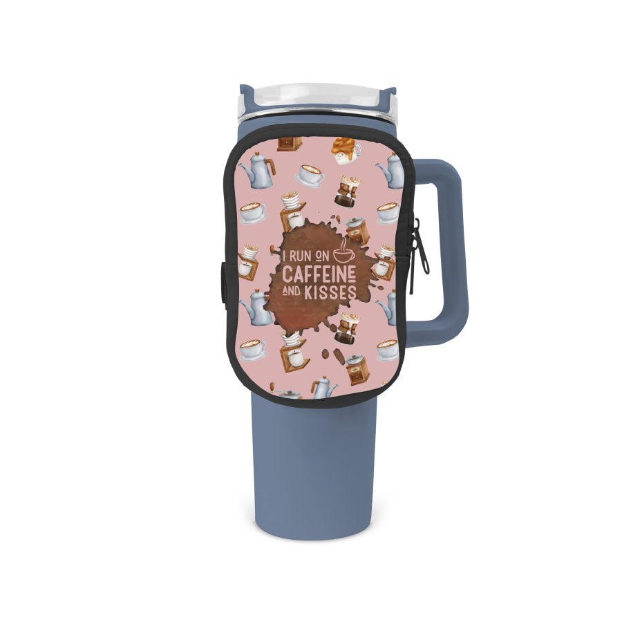 Caffiene And Kisses Zippered Pouch/Bag For 40oz Tumbler Tumbler