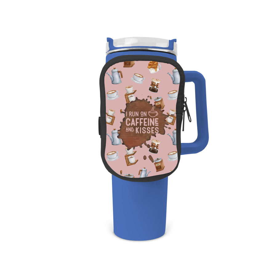 Caffiene And Kisses Zippered Pouch/Bag For 40oz Tumbler Tumbler