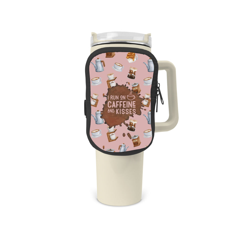 Caffiene And Kisses Zippered Pouch/Bag For 40oz Tumbler Tumbler