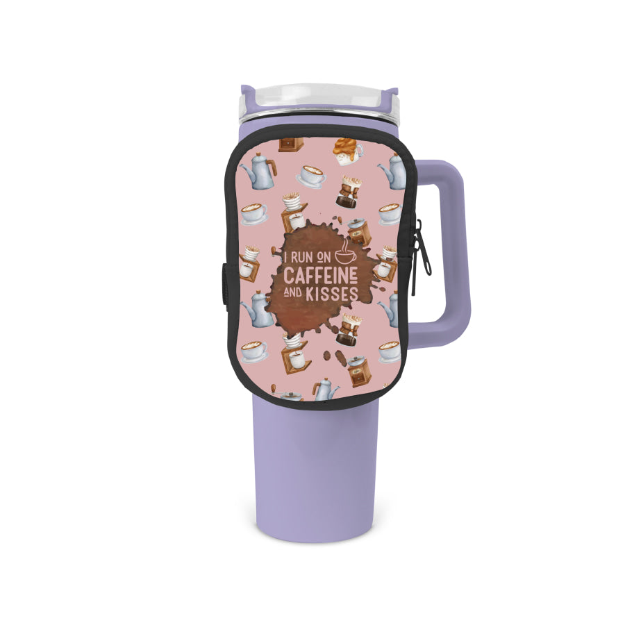 Caffiene And Kisses Zippered Pouch/Bag For 40oz Tumbler Tumbler