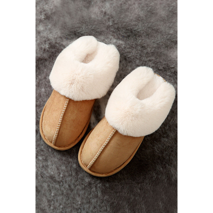 Camel Plush Suede Winter Home Slippers Shoes &amp; Bags/Slippers