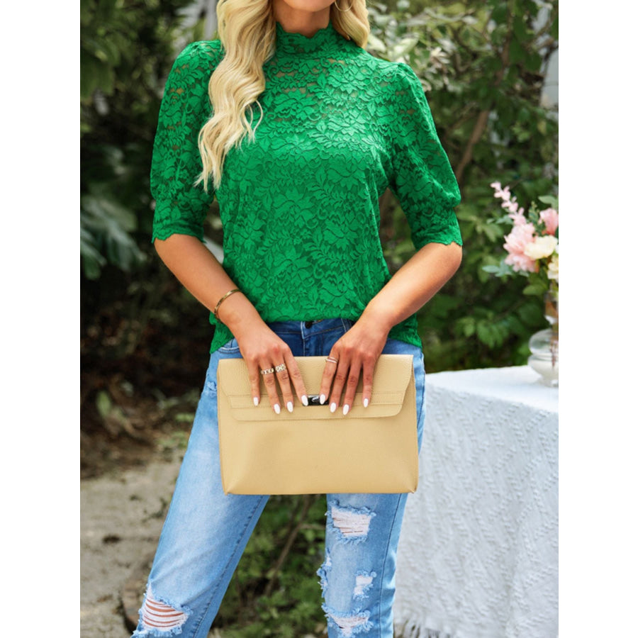 Cami & Lace Short Sleeve Blouse Set Apparel and Accessories