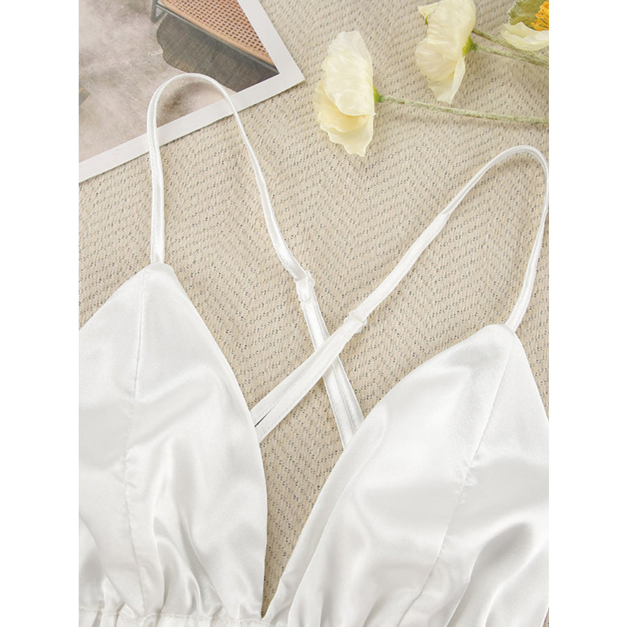 Cami & Lace Trim Cardigan & Shorts Lounge Set Apparel and Accessories