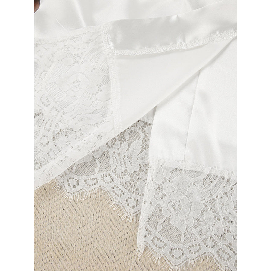 Cami & Lace Trim Cardigan & Shorts Lounge Set Apparel and Accessories