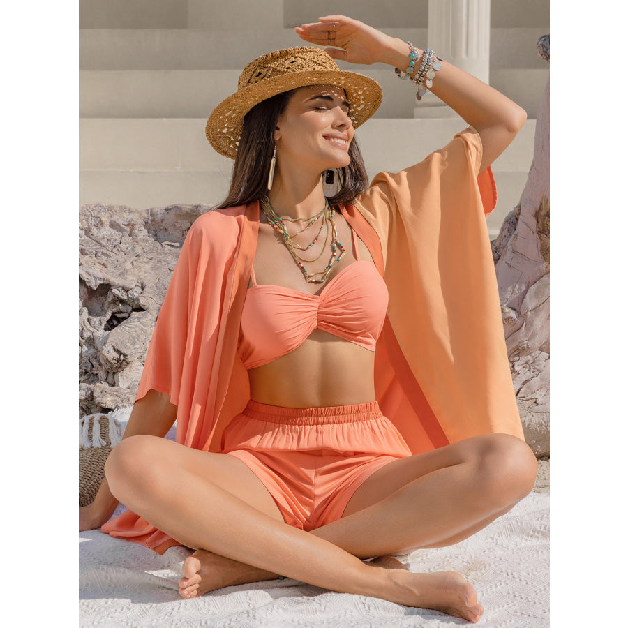 Cami Open Front Cover Up and Shorts Set Apparel and Accessories