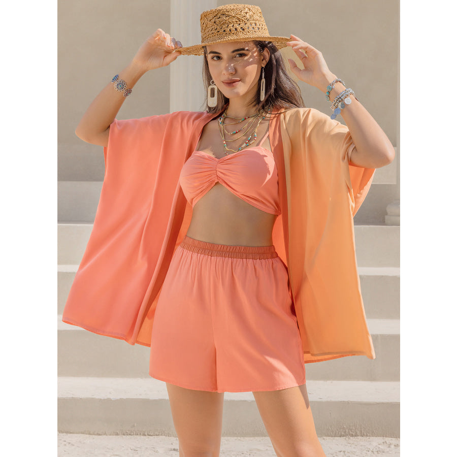 Cami Open Front Cover Up and Shorts Set Apparel and Accessories