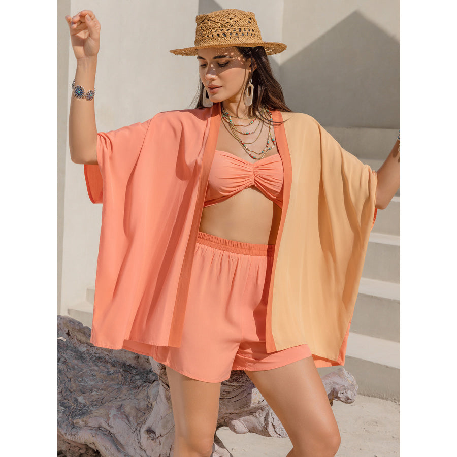 Cami Open Front Cover Up and Shorts Set Apparel and Accessories