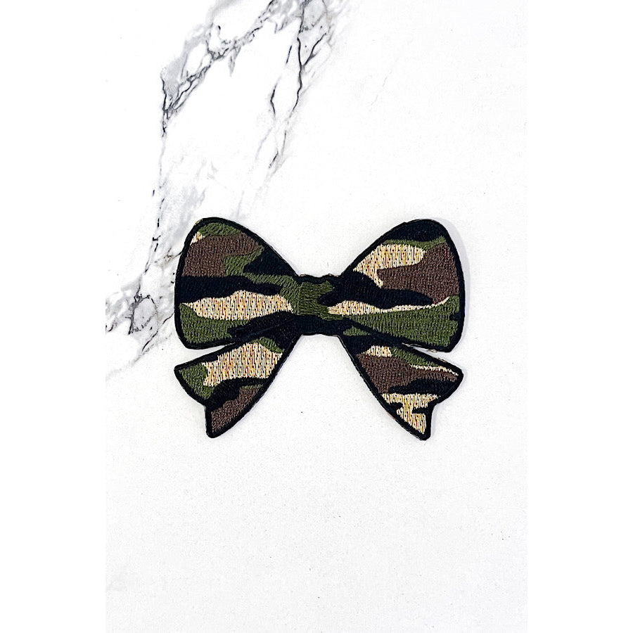 Camo Bow Embroidered Patch WS Patches