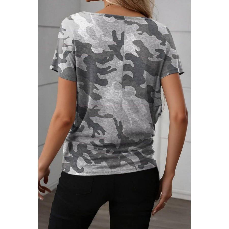 Camo Print Casual T Shirt Apparel and Accessories