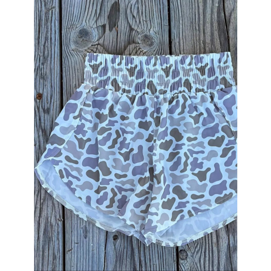 Camo Print Elastic Waist Shorts Apparel and Accessories