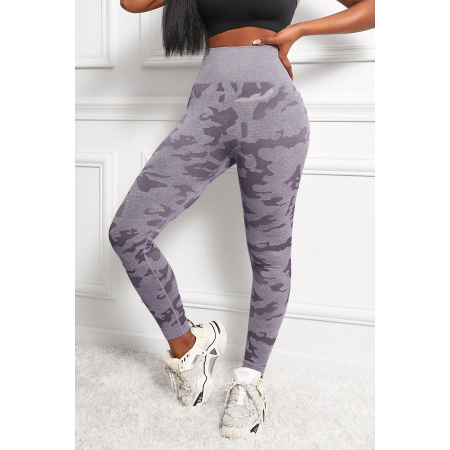 Camo Print Seamless High Waist Yoga Leggings