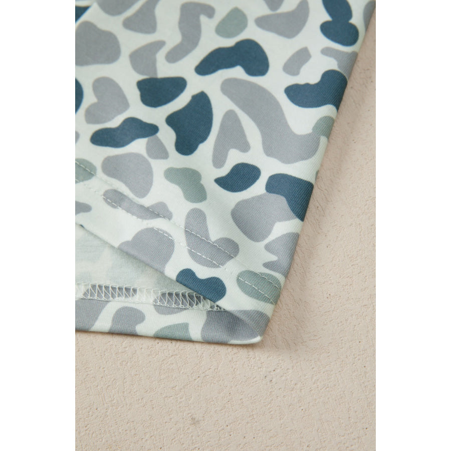 Camo Print V-Neck Pocket T-Shirt Apparel and Accessories