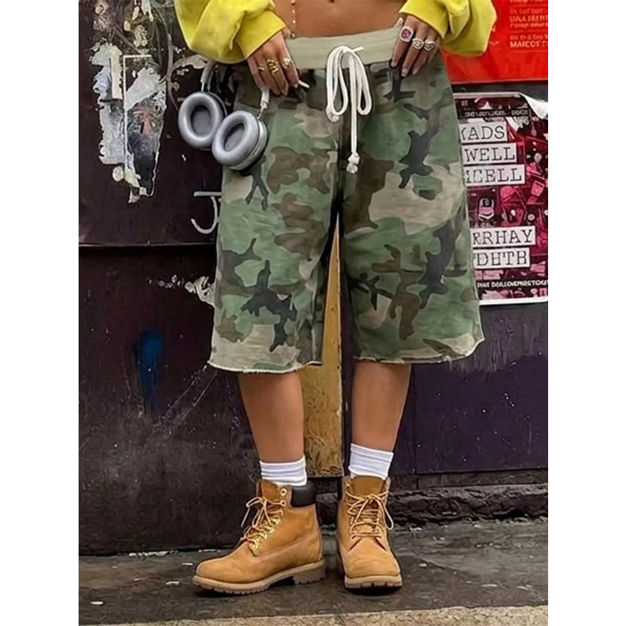Camouflage Drawstring Shorts Apparel and Accessories