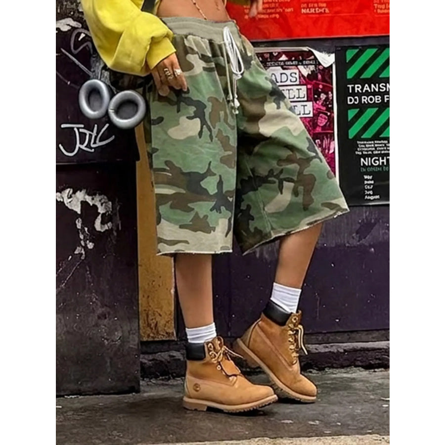 Camouflage Drawstring Shorts Apparel and Accessories