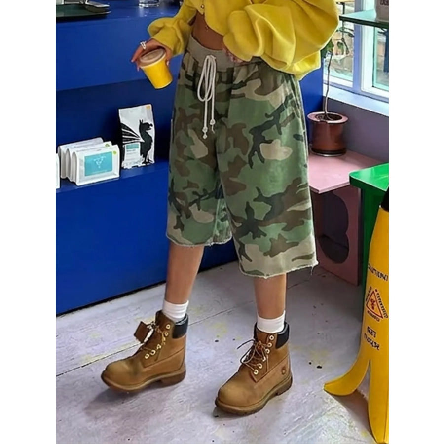 Camouflage Drawstring Shorts Color / S Apparel and Accessories