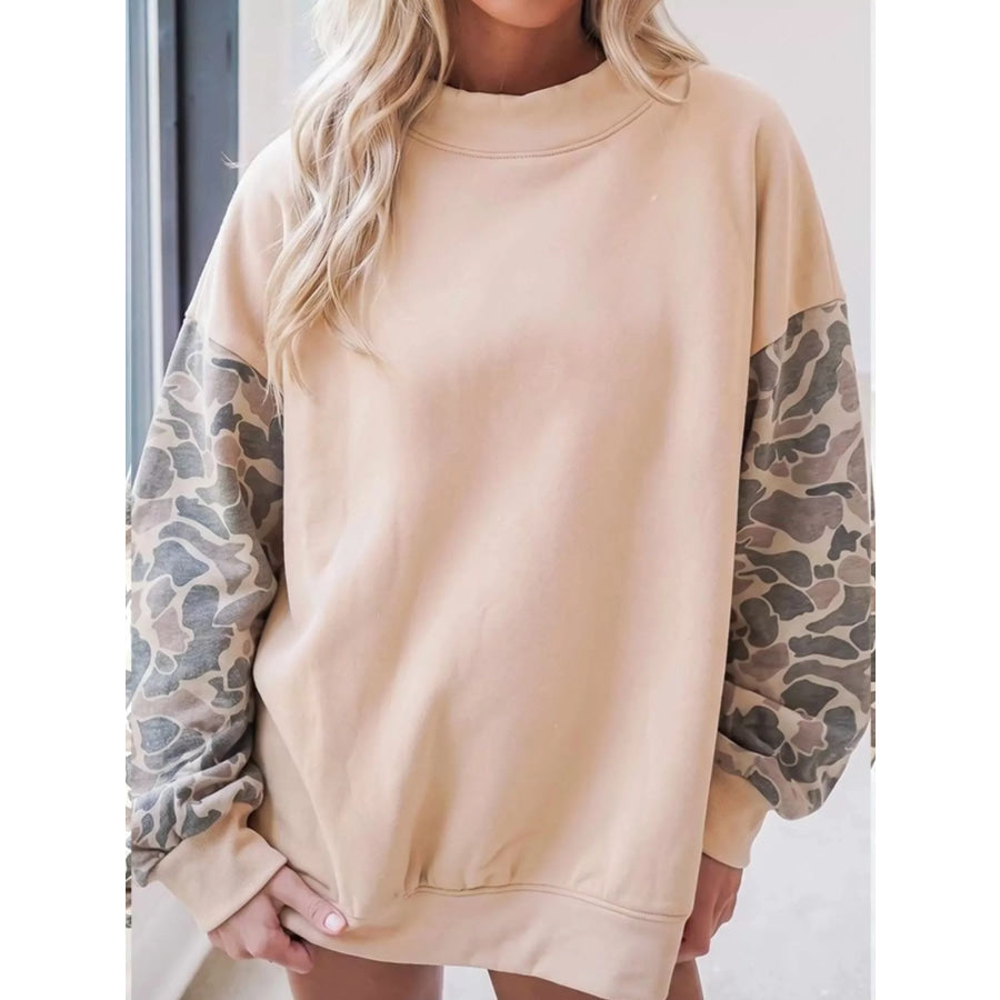 Camouflage Long Sleeve Sweatshirt Apricot / S Apparel and Accessories