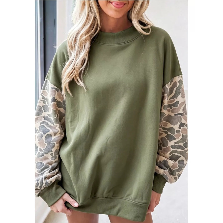Camouflage Long Sleeve Sweatshirt Army Green / S Apparel and Accessories