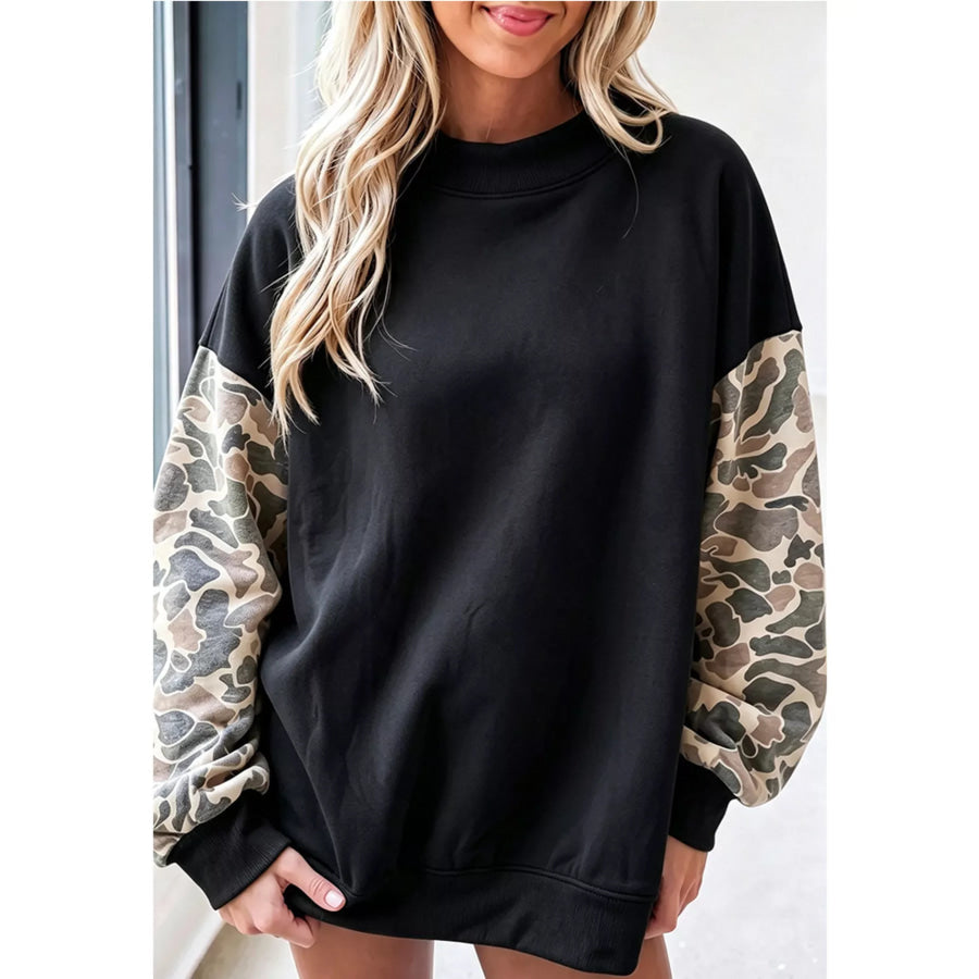 Camouflage Long Sleeve Sweatshirt Black / S Apparel and Accessories