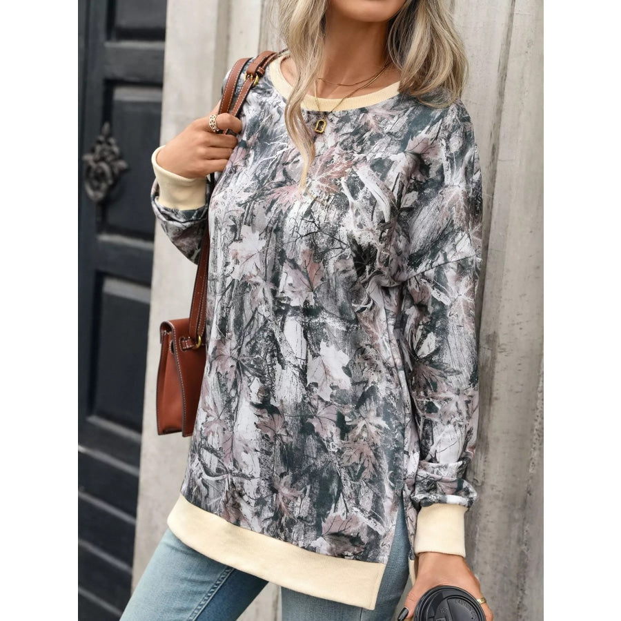 Camouflage Print Crewneck Sweatshirt Apparel and Accessories